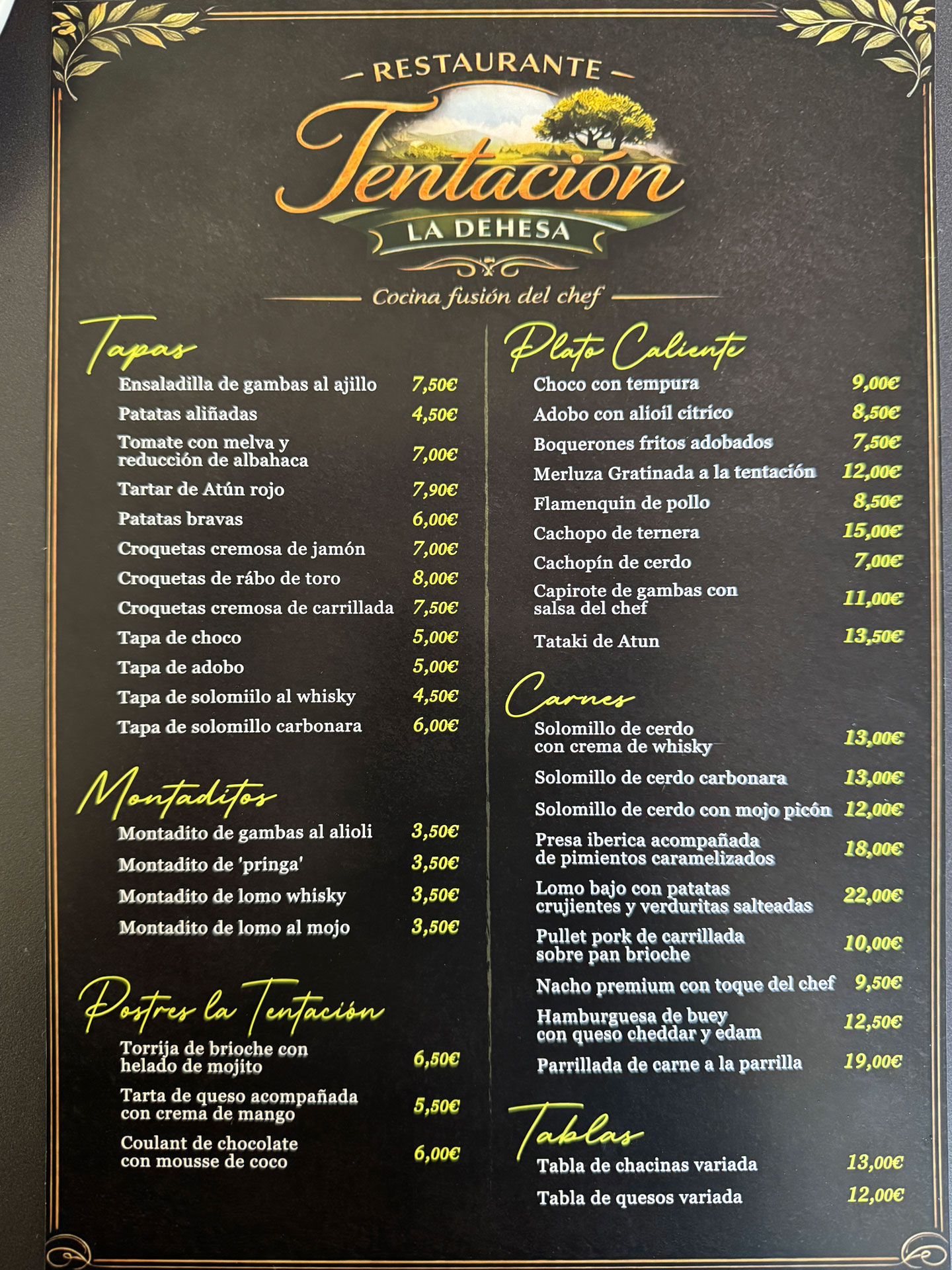 dónde comer en Minas de Riotinto Tentación La Dehesa